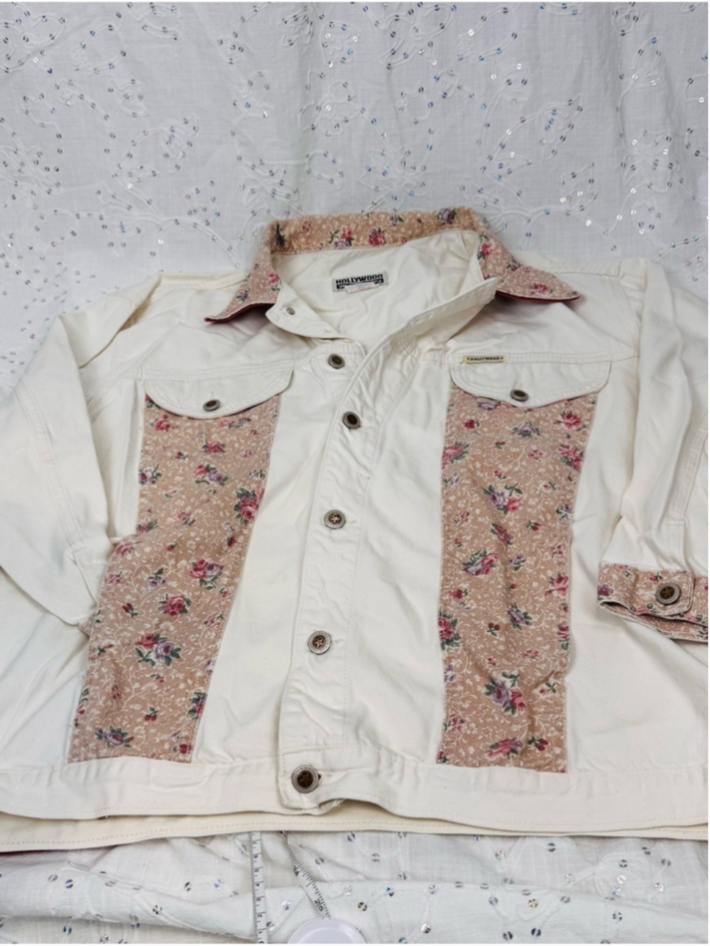Vintage 90s Hollywood The Jean People Floral Denim Jacket Made in Canada